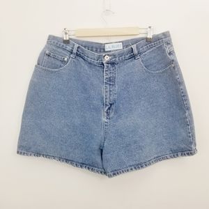 L.A. Blues Vintage Y2K Denim High Waisted Shorts Blue Embroidered Stars